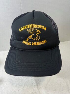VTG Counterterrorism Special Operations Eagle Black Mesh Trucker Hat Snapback